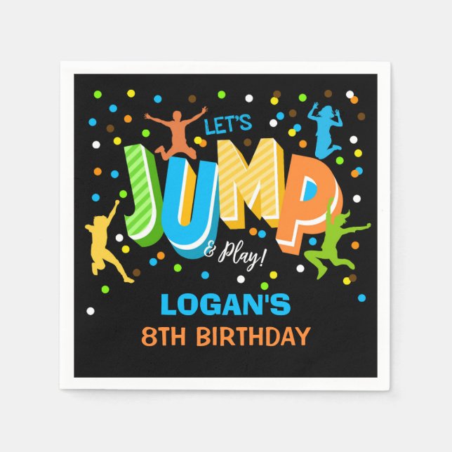 Guardanapo De Papel Jump Birthday Personalizou Napkins (Frente)