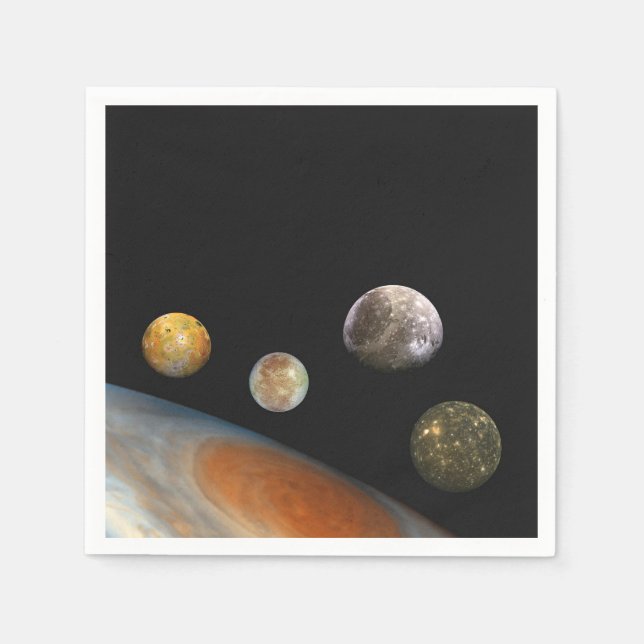 Guardanapo De Papel Júpiter e Quatro Luas Satélites Galileanos (Frente)