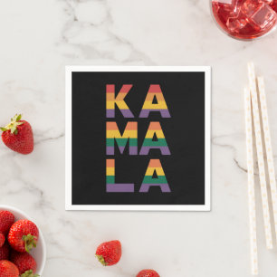 Guardanapo De Papel Kamala Harris 2024 Bandeira Arco-Íris Orgulho Gay 