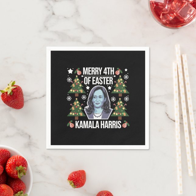 Guardanapo De Papel Kamala Harris Natal Papai Noel Alegre 4º De Páscoa (Insitu)
