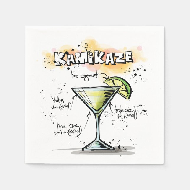 Guardanapo De Papel Kamikaze Beba Cocktail Napkin (Frente)