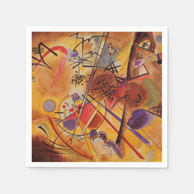 Guardanapo De Papel Kandinsky Brown Yellow Red Blue (Frente)
