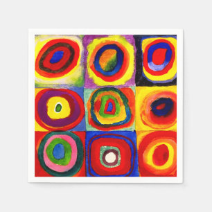Guardanapo De Papel Kandinsky Farbstudie Quadrate Esquadra Círculos de