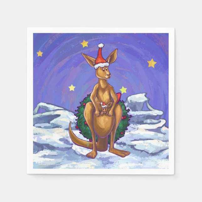 Guardanapo De Papel Kangaroo Christmas StarNight (Frente)