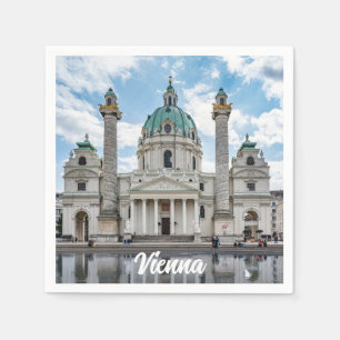 Guardanapo De Papel Karlskirche em Viena, Áustria