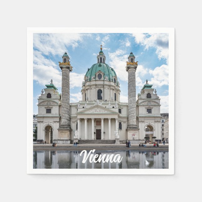 Guardanapo De Papel Karlskirche em Viena, Áustria (Frente)