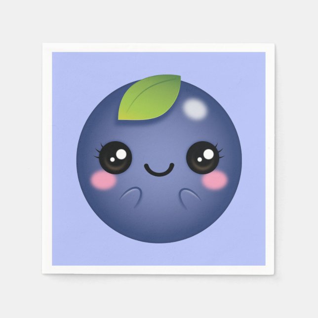 Guardanapo De Papel Kawaii Blueberry (Frente)