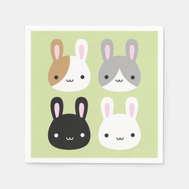 Guardanapo De Papel Kawaii Bunny Rabbits (Frente)