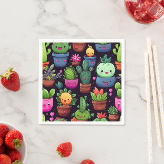 Guardanapo De Papel Kawaii Cactus Paper Napkins
