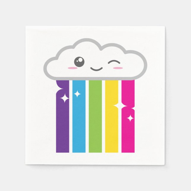 Guardanapo De Papel Kawaii Cloud e Rainbow Napkins (Frente)
