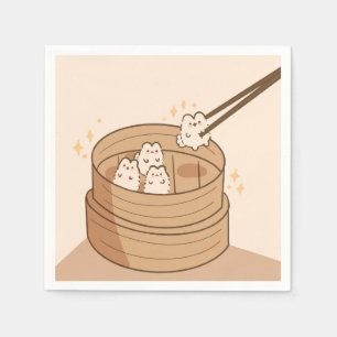Guardanapo De Papel Kawaii Dim Sum Bunnies Paper Napkins