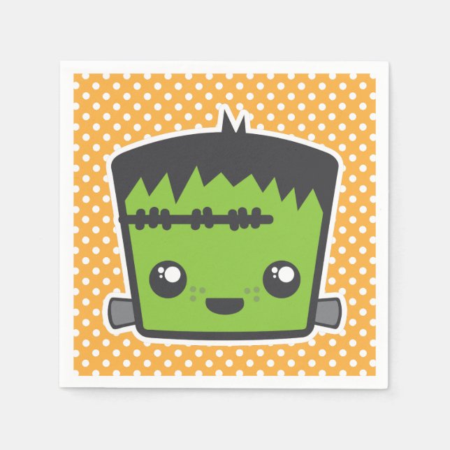 Guardanapo De Papel Kawaii Frankenstein Monster Halloween Napkins (Frente)