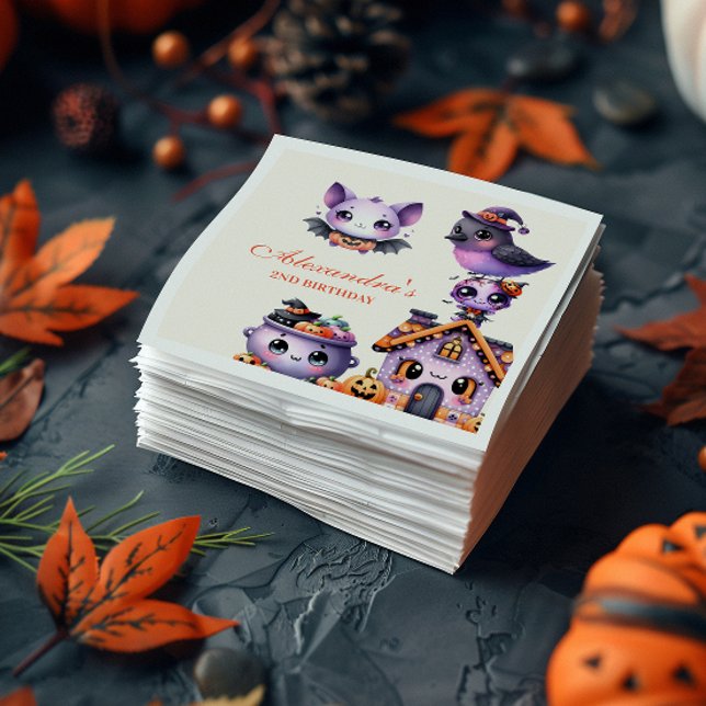 Guardanapo De Papel Kawaii Halloween segundo aniversário Spooky Cute P (Criador carregado)