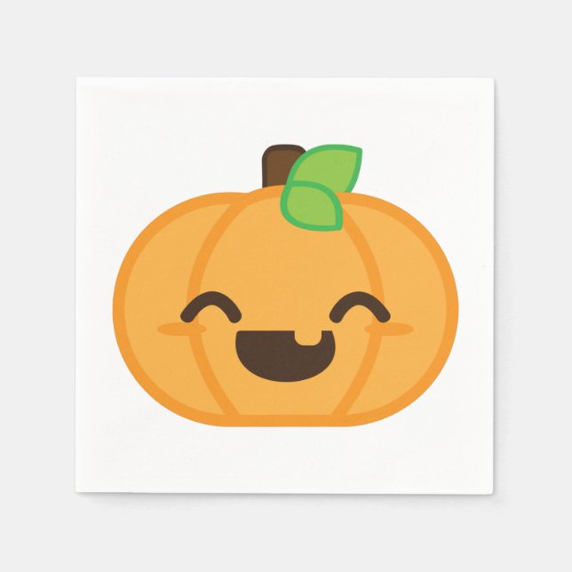 Guardanapo De Papel Kawaii Jack O Lanterna Pumpkin Napkins (Frente)