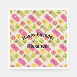 Guardanapo De Papel Kawaii Monster Festa de aniversário Napkin