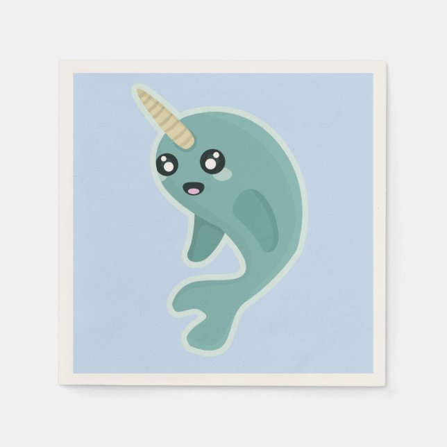 Guardanapo De Papel Kawaii Narwhal (Frente)