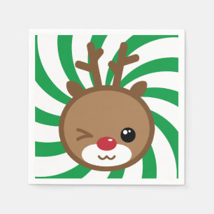 Guardanapo De Papel Kawaii Reindeer Paper Napkins