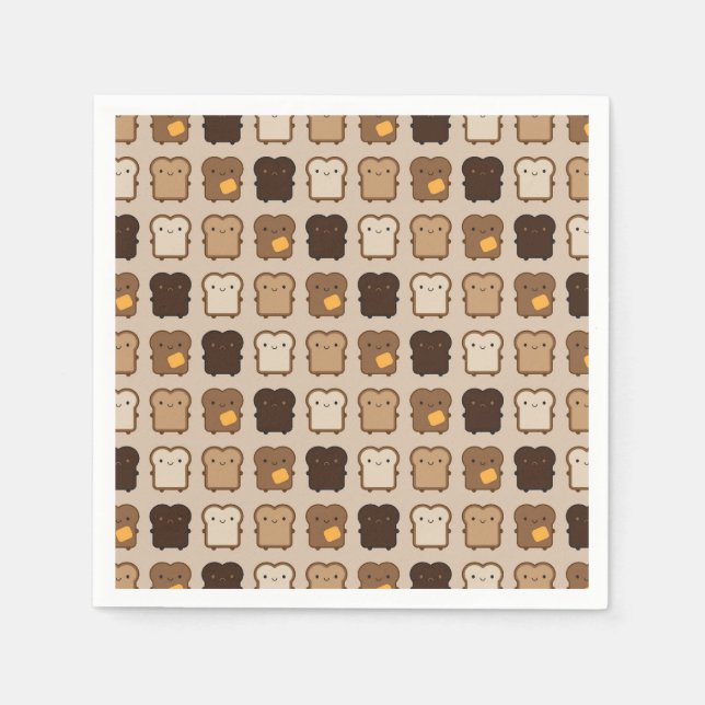 Guardanapo De Papel Kawaii Toast (Frente)
