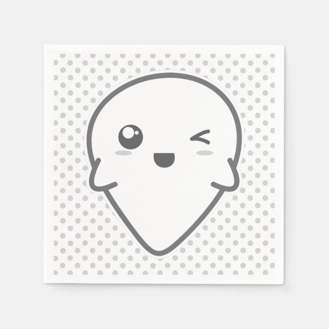 Guardanapo De Papel Kawaii Winking Ghost Napkins (Frente)