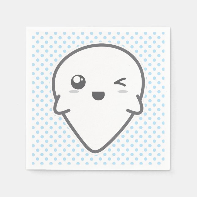 Guardanapo De Papel Kawaii Winking Ghost Napkins (Frente)