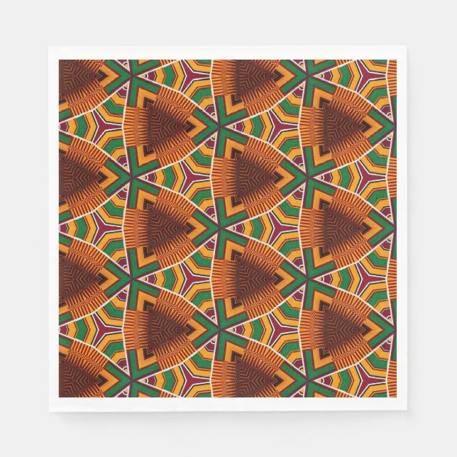 Guardanapo De Papel Kente Geométricos Kwanzaa Afrocentrismo (Frente)
