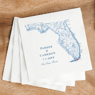 Guardanapo De Papel Key Largo Florida Map Elegant Wedding