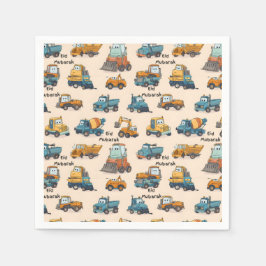 Guardanapo De Papel Kids Construction Vehicle Napkins – Cartoon Trucks