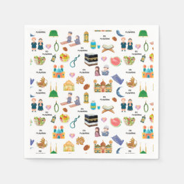 Guardanapo De Papel Kids Eid Mubarak Napkins –Colourful Islamic Design