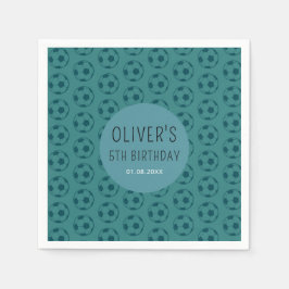 Guardanapo De Papel Kids Soccer Ball Blue Boys Birthday Party