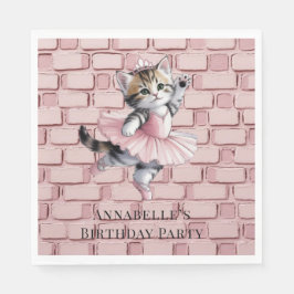 Guardanapo De Papel Kitten Ballerina Girl Birthday Party