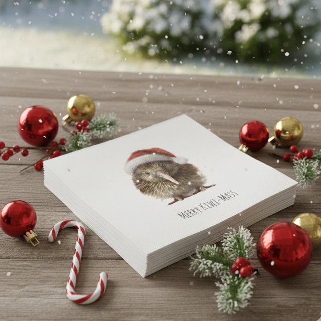 Guardanapo De Papel Kiwi de Natal bonito, personalizado (Criador carregado)