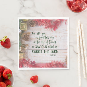 Guardanapo De Papel KJV Luke Bíblia Verso Natal 