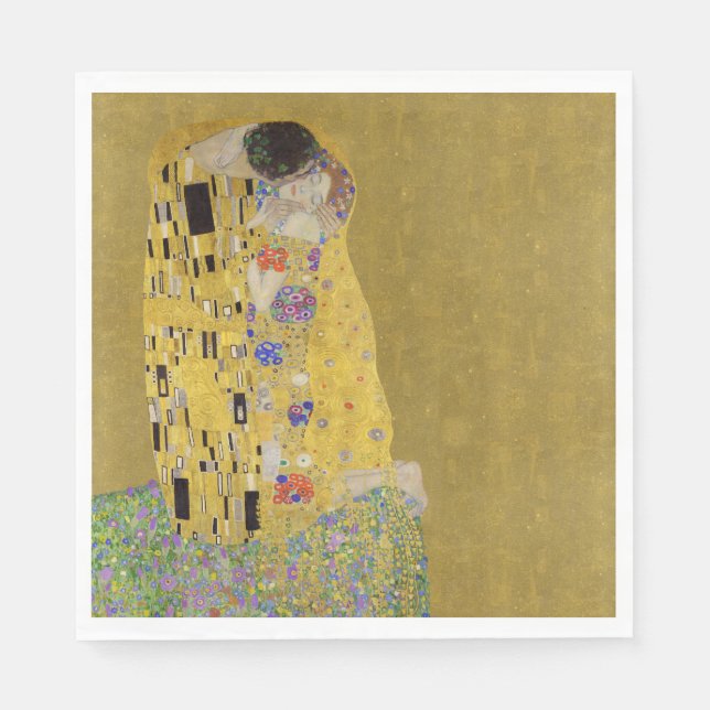 Guardanapo De Papel Klimt's The Biss - Arte Romântica Nouveau (Frente)