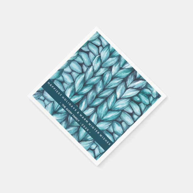 Guardanapo De Papel Knit de Natal Personalizado (Canto)