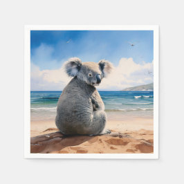 Guardanapo De Papel Koala observando o oceano