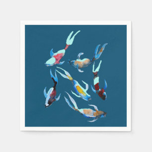 Guardanapo De Papel koi Fish aquarela arte japonesa