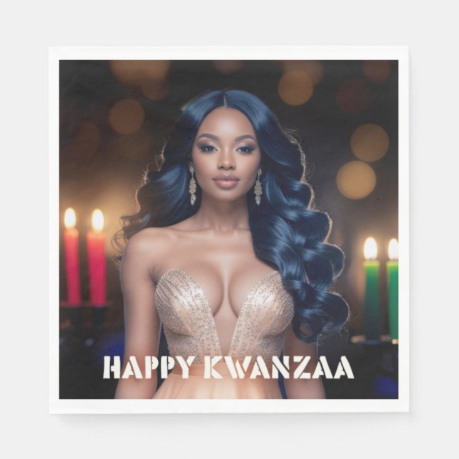 GUARDANAPO DE PAPEL KWANZAA - FELIZ KWANZAA (Frente)