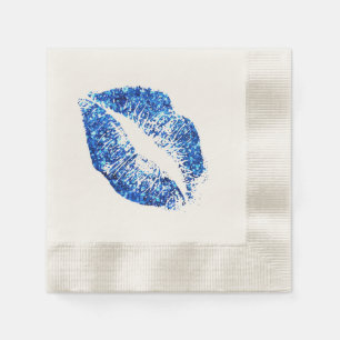 Guardanapo De Papel Lábios de brilho azul nº 3