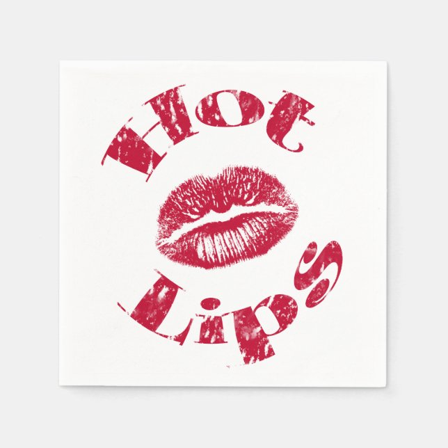 Guardanapo De Papel Lábios, Lábios vermelhos (Frente)