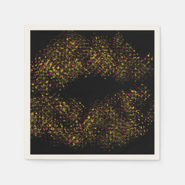 Guardanapo De Papel Lábios Na moda coloridos (Frente)