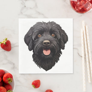 Guardanapo De Papel Labradoodle Black Dog