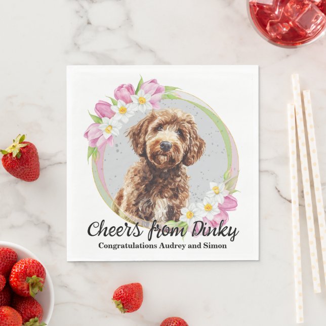Guardanapo De Papel Labradoodle Wedding Napkins Com Cães Foto (Insitu)