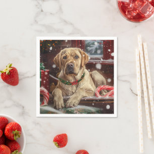 Guardanapo De Papel Labrador Cachorro Natal Festivo