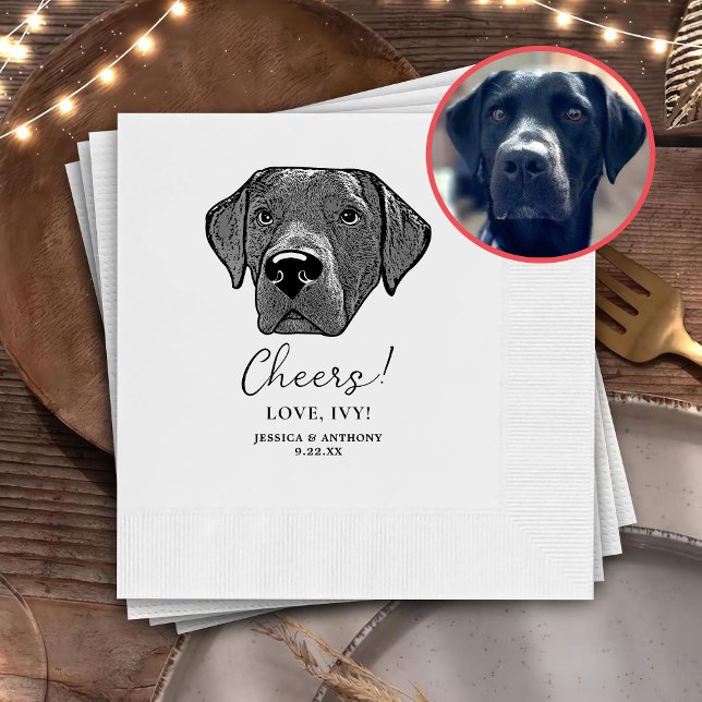 Guardanapo De Papel Labrador Cão Desenhando Cheios Personalizados (Criador carregado)