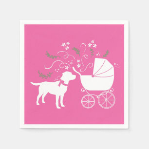 Guardanapo De Papel Labrador Chá de fraldas de Cachorro Rosa
