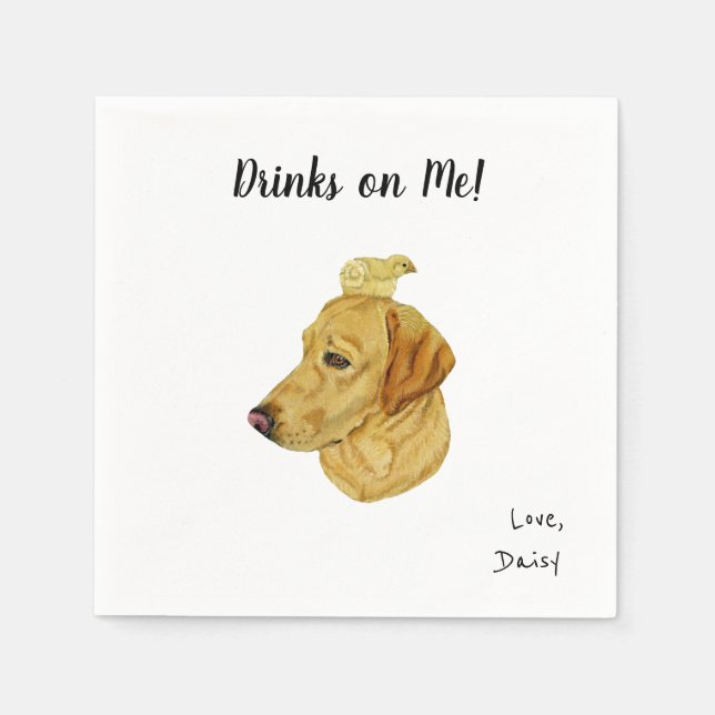 Guardanapo De Papel Labrador Dog Cocktail Napkins (Frente)
