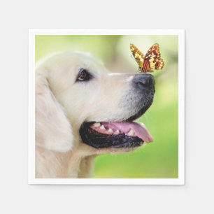 Guardanapo De Papel Labrador E Travesseiro decorativo De Borboleta
