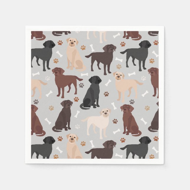 Guardanapo De Papel Labrador Retriever Paws e Ossos Napkins (Frente)