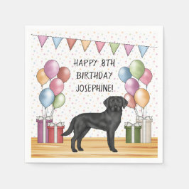 Guardanapo De Papel Labrador Retriever Preto Lab Cachorro Aniversário