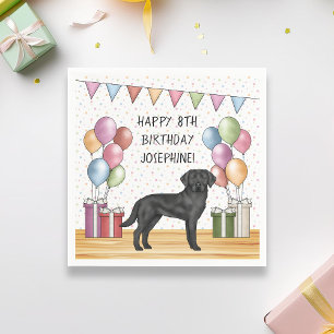 Guardanapo De Papel Labrador Retriever Preto Lab Cachorro Aniversário